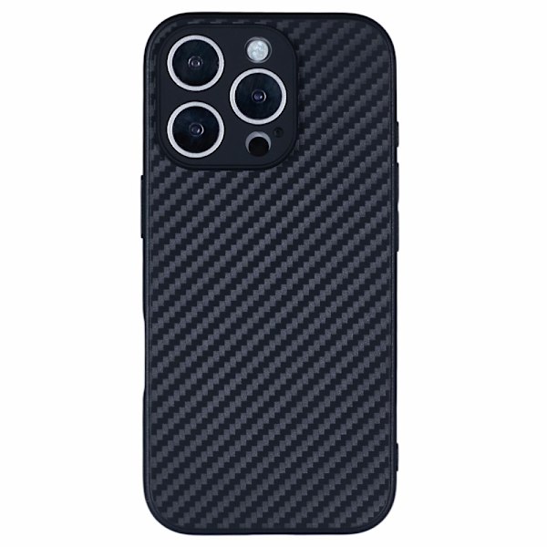 SKALO iPhone 16 Pro Max Carbon Fiber TPU cover - Sort Black