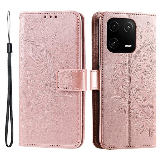 SKALO Xiaomi 13 5G Mandala Plånboksfodral - Roséguld Rosa guld