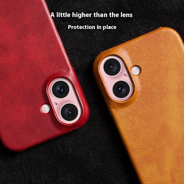 SKALO iPhone 16 PU-Läder Skal - Roséguld Rosa guld