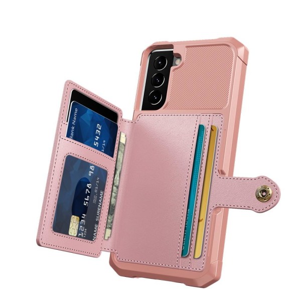 SKALO Samsung S22 Stöttåligt Skal med Plånbok - Rosa Rosa
