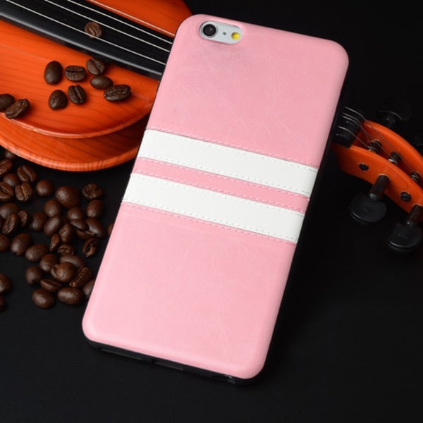 Skal i PU-läder med 2 streck iPhone 6/6S Cerise