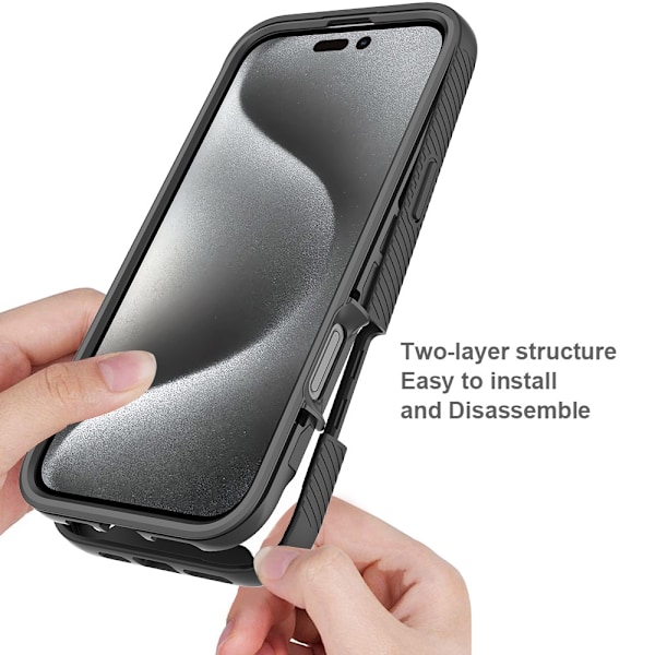 SKALO iPhone 16 Pro Max Shockproof Clear Hybrid Skal - Svart Svart