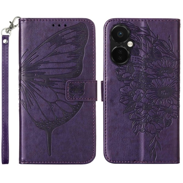SKALO OnePlus Nord CE 3 Lite 5G Mandala Butterfly Flip Cover - M Dark purple