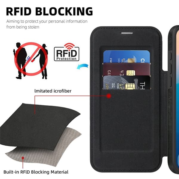 SKALO iPhone 17 Pro Max Slim Flip Cover - Sort Black