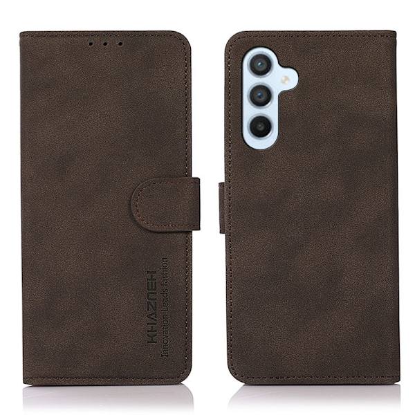 SKALO Samsung S24 KHAZNEH Lompakkokotelo PU-nahasta - Ruskea Brown