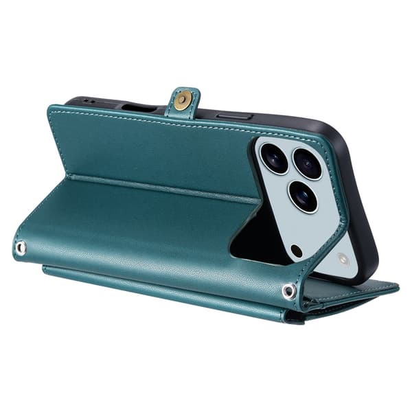 SKALO PU-Läder Envelope Plånboksfodral för iPhone 18 Pro Max - Grön Grön