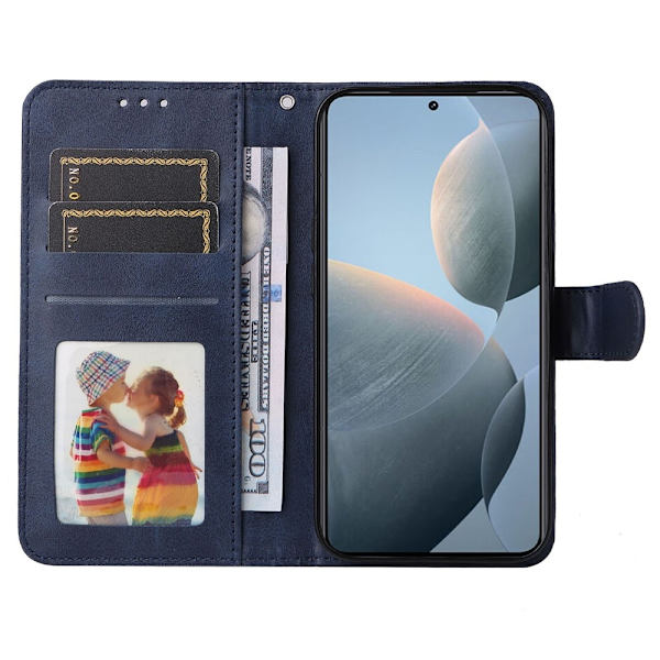 SKALO Xiaomi 14T PU-nahkainen Lompakkokotelo - Valitse väri Blue