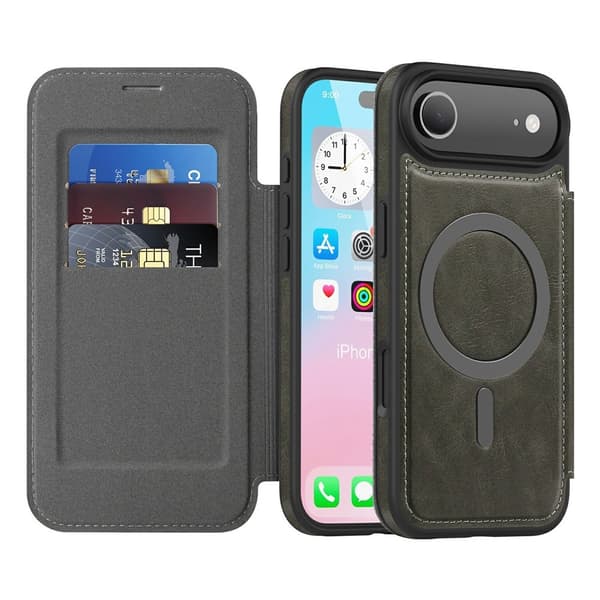 SKALO iPhone Air Slim Plånboksfodral - Grå grå