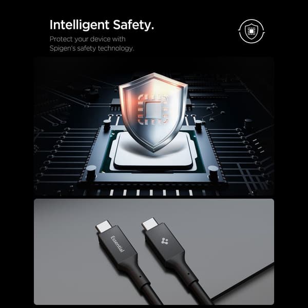 Spigen EB10020CC Essential USB-C-kabel 100W 2m - Sort Black