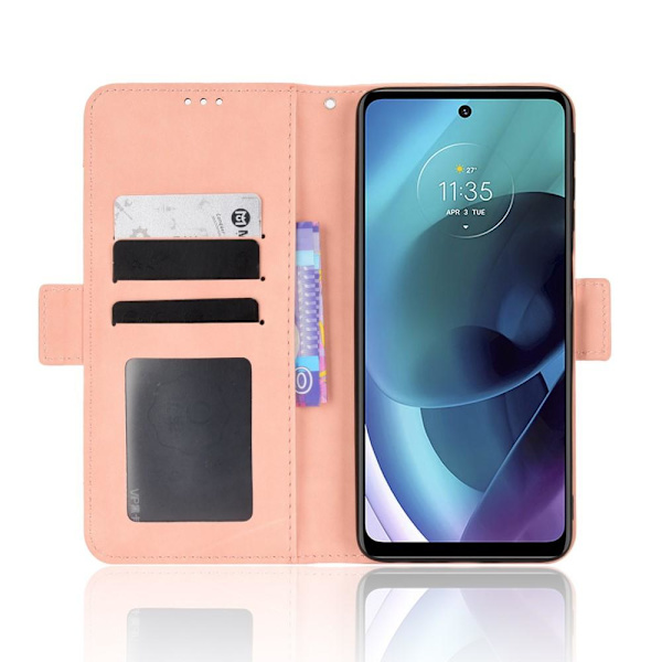 SKALO Moto G51 6-FACK Plånboksfodral - Rosa Pink