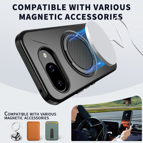 SKALO Roterende Ring Cover til Google Pixel 10a - Sort Black