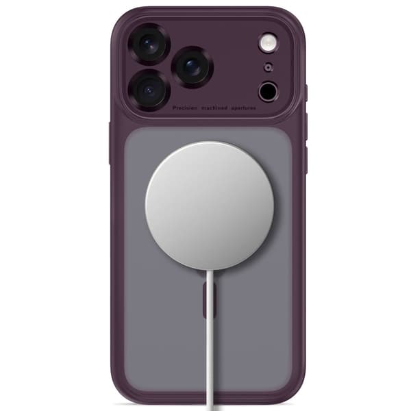 Tech-Protect MagPeak MagSafe CC Suojakuori sopii iPhone 17 Pro - Matte Dark Cherry Wine red