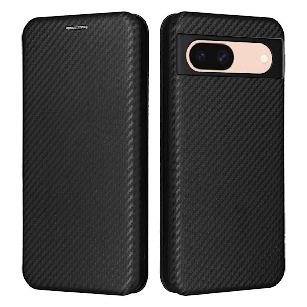 SKALO Google Pixel 8a Carbon Fiber Pungetui - Sort Black