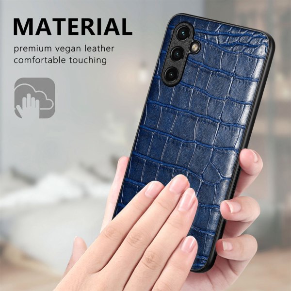 SKALO Samsung A54 5G Krokodil PU-Läder Hybrid Skal - Blå Blå
