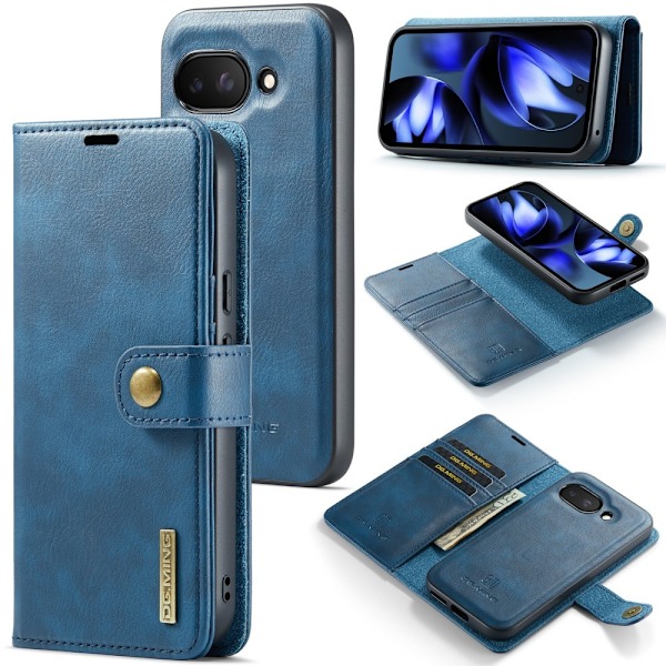 DG MING Google Pixel 9a 2-in-1 Magneetti Lompakkokotelo - Sininen Blue