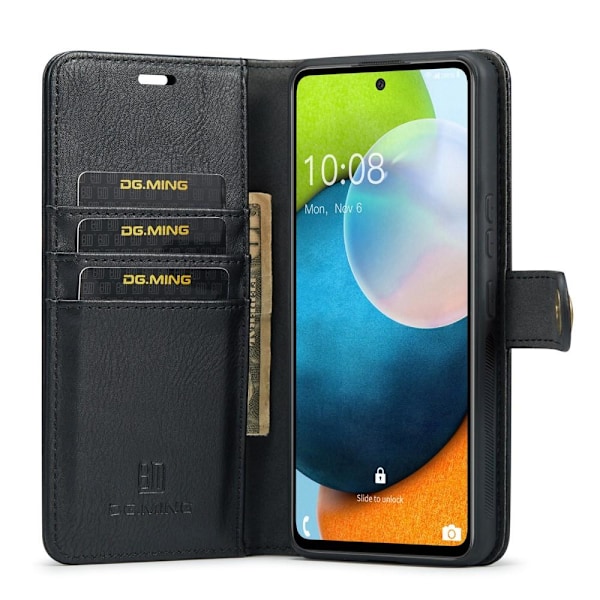 DG MING Samsung A53 5G 2-in-1 magneetti lompakkokotelo - Musta Black