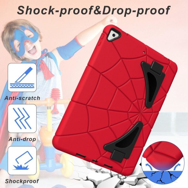 SKALO iPad 10.2 Hämähäkinseitit lasten kuoriin - Punainen-Musta Multicolor