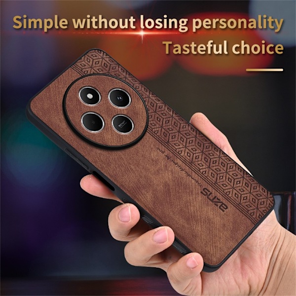 SKALO Xiaomi Redmi 14C AZNS PU læder Cover - Sort Black