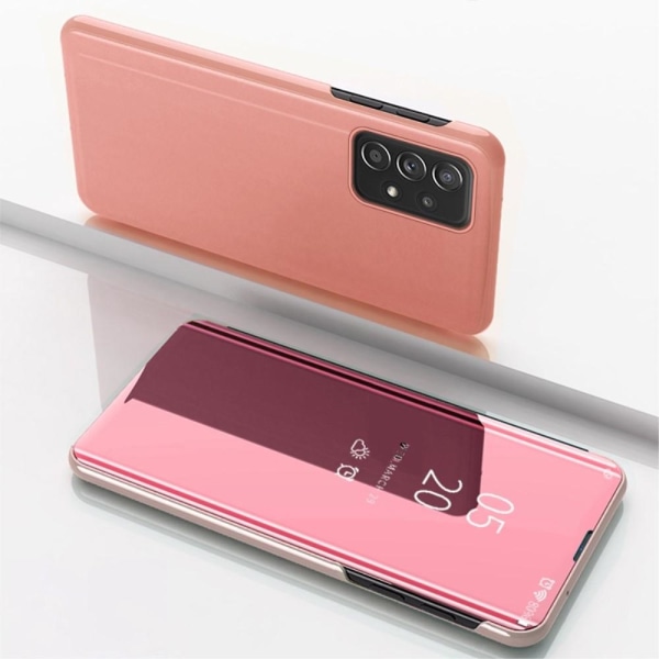 SKALO Samsung A53 5G Clear View Mirror Lompakko - Ruusukulta Pink gold