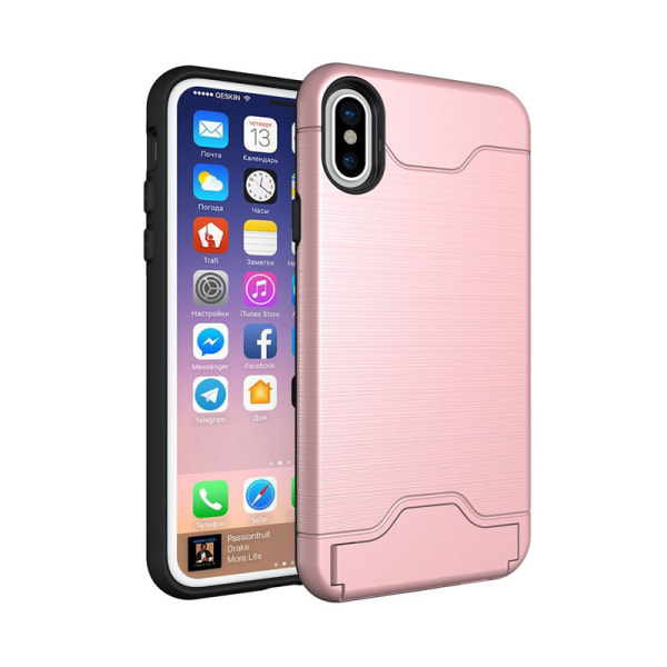 iPhone XS Max | Armor skal | Korthållare Pink