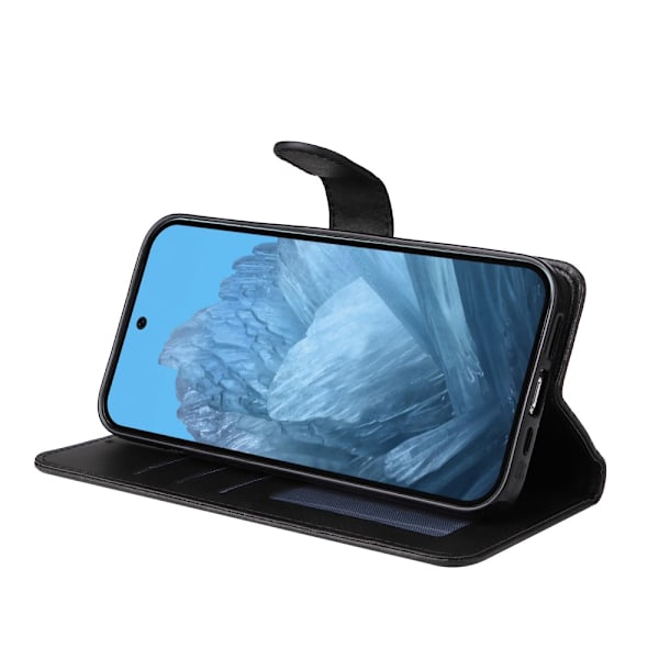 SKALO Google Pixel 9/9 Pro PU-Läder Plånboksfodral - Fler färger Svart