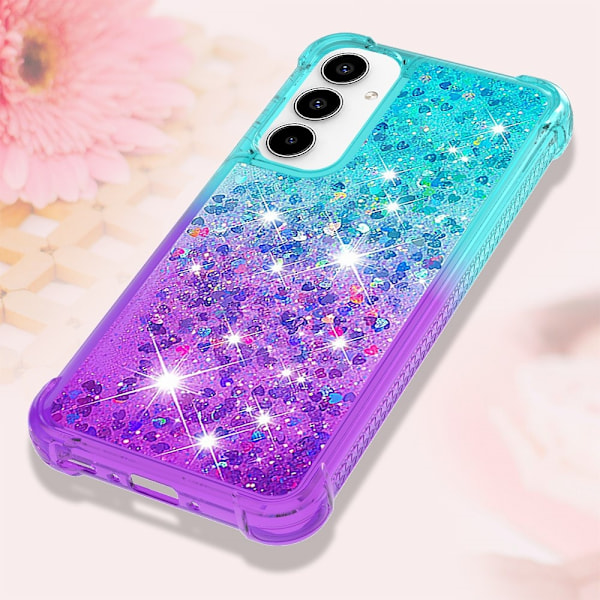 SKALO Samsung A56 5G Kviksand Glitter Cover - Turkis-Lilla Multicolor