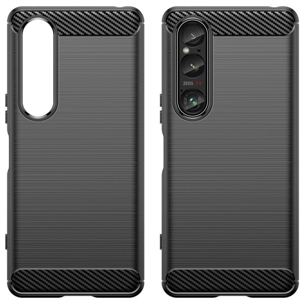 SKALO Sony Xperia 1 VI Armor Carbon Stødsikker TPU-cover - Vælg farve Black