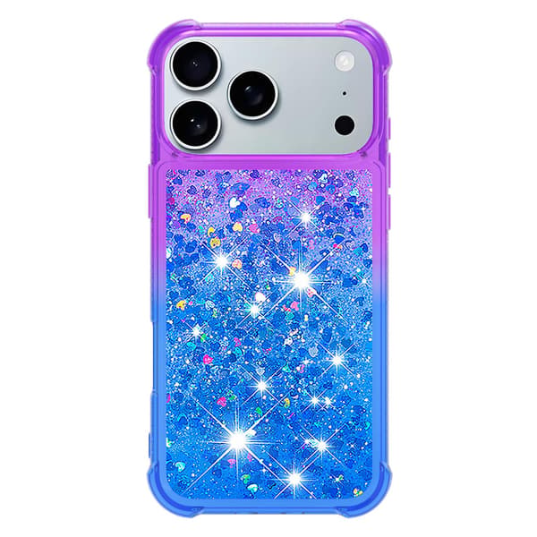 SKALO Kviksand Glitter Cover til iPhone 18 Pro Max - Lilla-Blå Multicolor