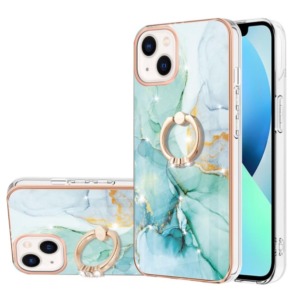 SKALO iPhone 14 Plus Marmor TPU Skal Med Ring - Motiv 4 multifärg