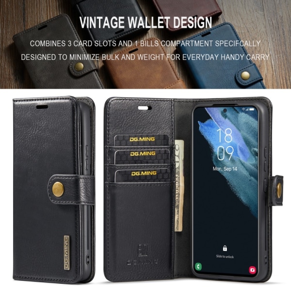 DG MING Samsung S24+ 2-i-1 Magnet Plånboksfodral - Svart Svart