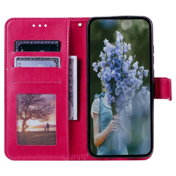 SKALO Samsung A14 4G/5G Mandala lompakkokotelo - Cerise Cerise