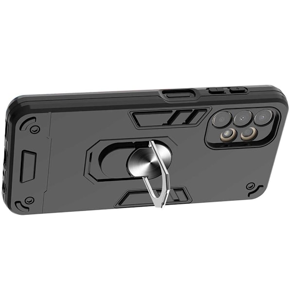 SKALO Samsung A13 4G Armor Hybridi metallirengas kuori - Musta Black