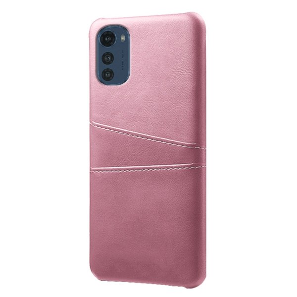SKALO Motorola Moto E32/E32s PU-nahkainen Korttikotelo - Ruusuku Pink gold