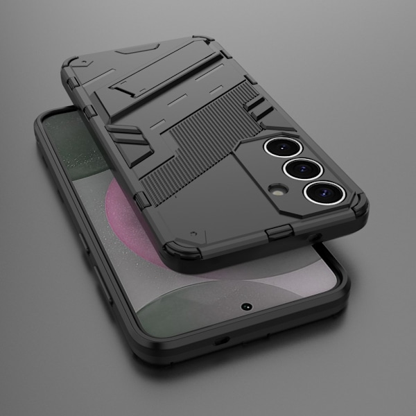 SKALO Samsung S25 Armor Hybrid Punk Suojakuori - Musta Black