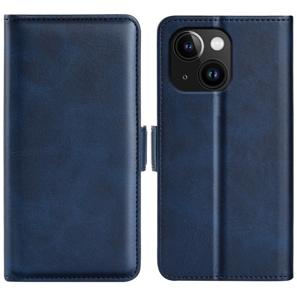 SKALO iPhone 15 Plus Premium Plånboksfodral - Blå Blå