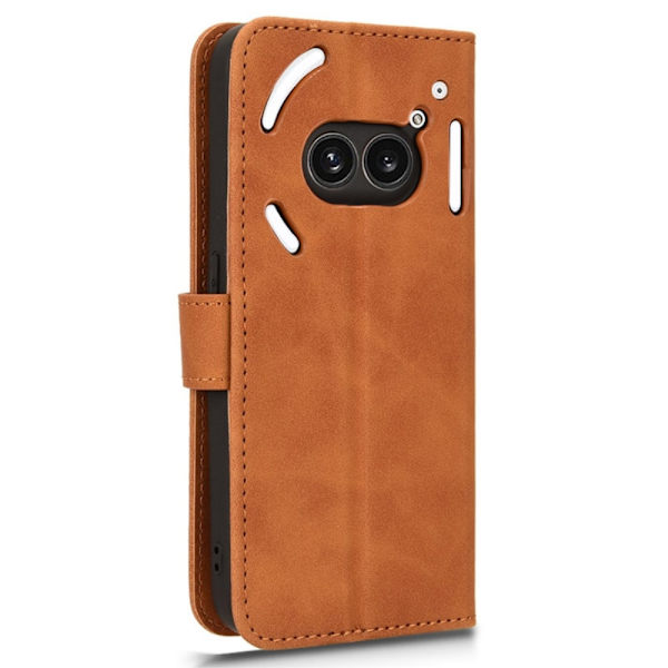 SKALO Nothing Phone (2a) Matt PU-Läder Plånboksfodral - Brun Brun