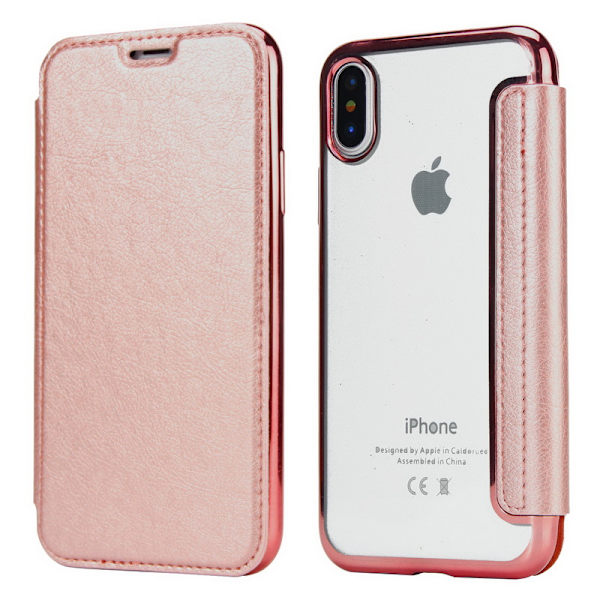 iPhone X/XS Plånboksfodral TPU Ultraslim design - fler färger Rosa