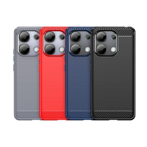 SKALO Xiaomi Redmi Note 13 5G Armor Carbon Stöttåligt TPU-skal - Röd
