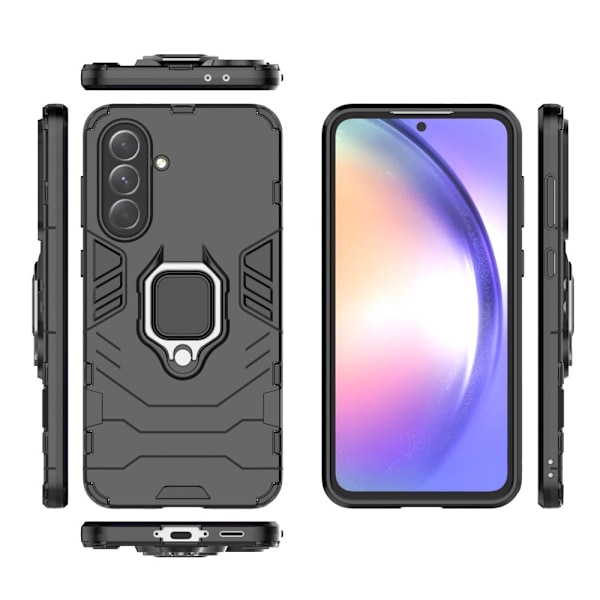 SKALO Samsung A36 5G Armor Metallring Suojakuori - Musta Black