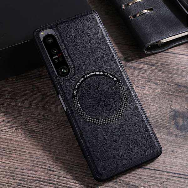 SKALO Sony Xperia 10 V PU læder hybrid magnetisk ring Cover - Sort Black