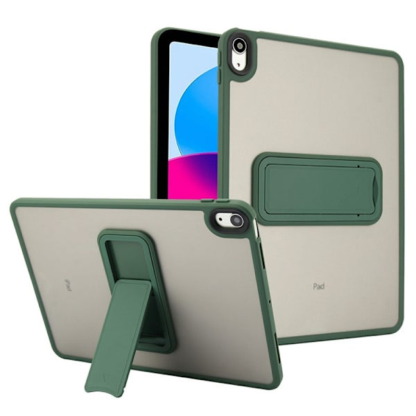 SKALO iPad 10.9 (2022) Color Hybrid Kickstand Suojakuori - Vihreä Green
