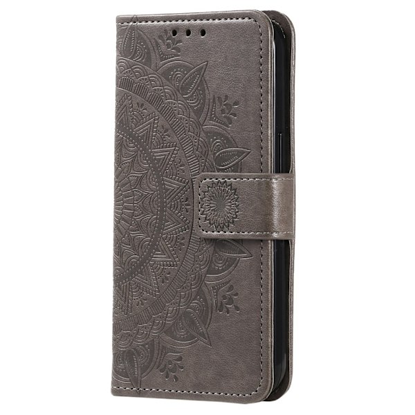 SKALO Samsung S23 Mandala lompakkokotelo - Harmaa Grey