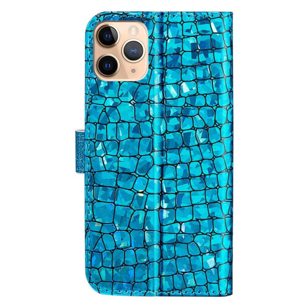 SKALO iPhone 13 Pro Max Croco Glitter -lompakkokotelo - sininen Blue