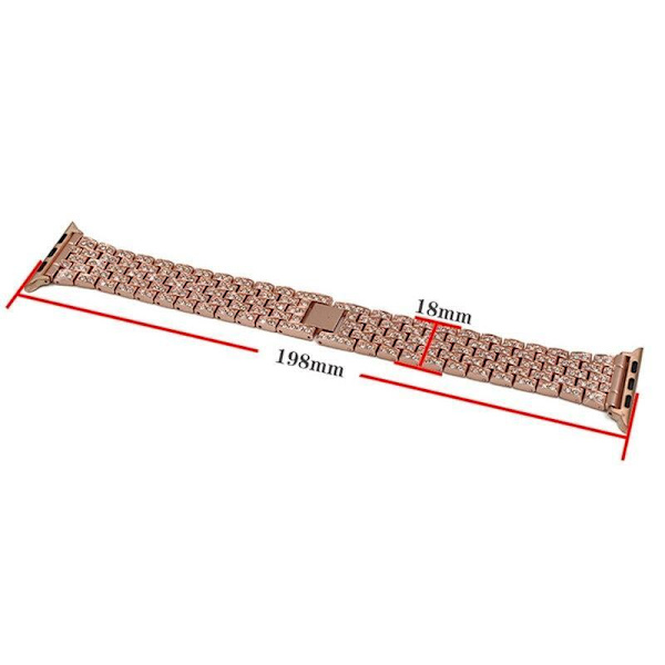 SKALO Teräsranneke Bling Apple Watch Series 1-3 42mm - Valitse väri Pink