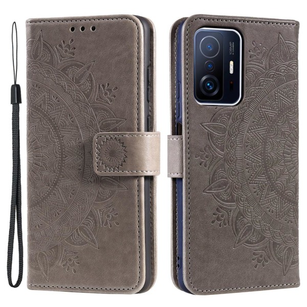 SKALO Xiaomi 11T/11T Pro Mandala Plånboksfodral - Grå Grey