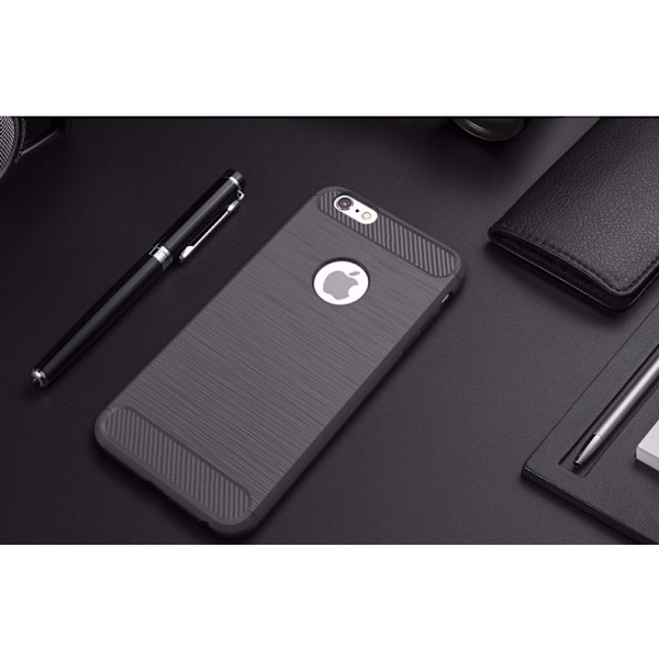 SKALO iPhone 6/6S Armor Carbon Stødsikker TPU-cover - Vælg farve Black