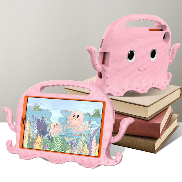 SKALO Samsung Tab A7 Lite 3D Cartoon børns cover - Pink Pink