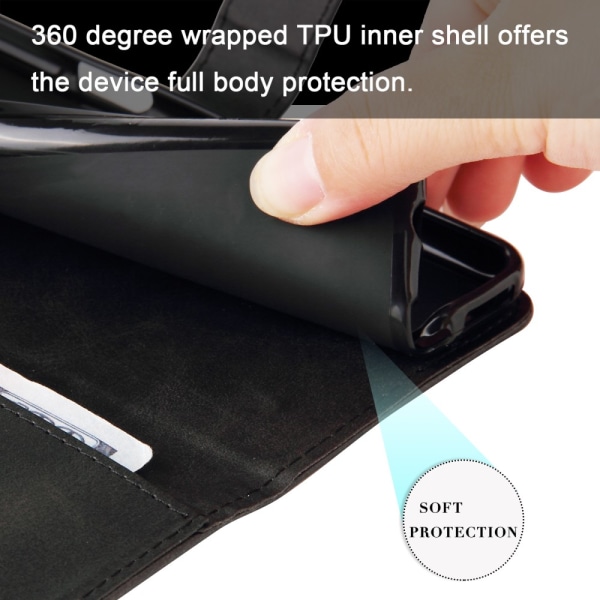 SKALO Xiaomi 13T/13T Pro Classic Lompakkokotelo vetoketjullinen lokero - Musta Black