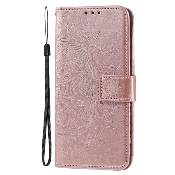 SKALO iPhone 15 Mandala Flip Cover - Rosa guld Pink gold