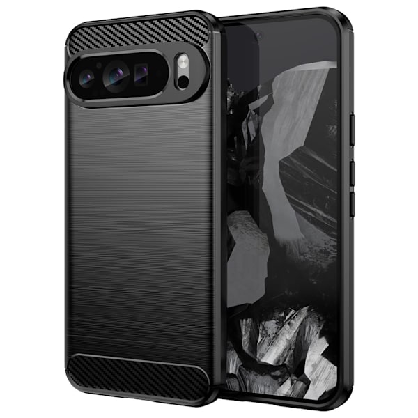 SKALO Google Pixel 9 Pro XL Armor Carbon Stöttåligt TPU-skal - Fler färger Svart